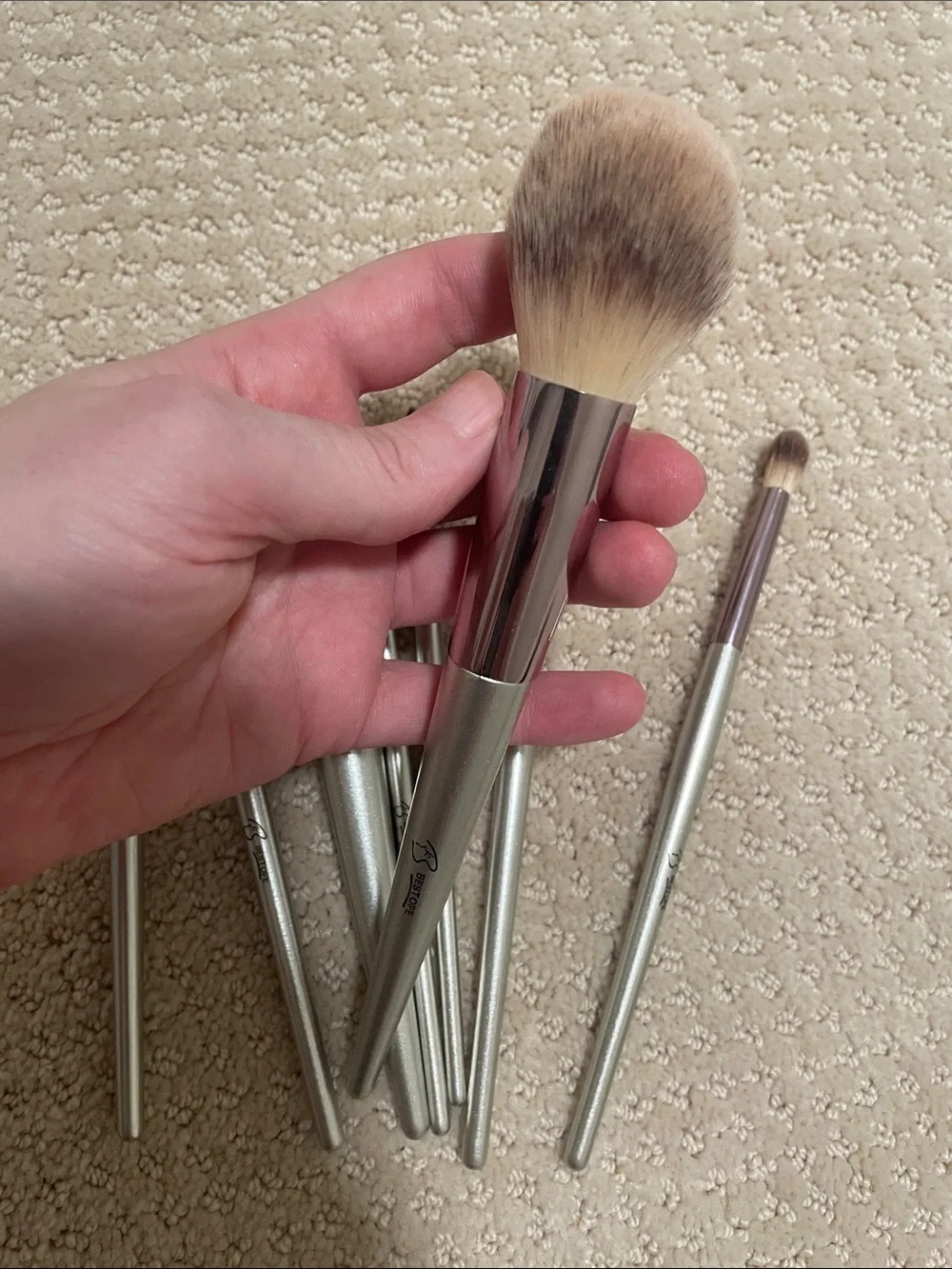 🖤5/$25 Silver Handle Makeup Brush Set - 8 Piece